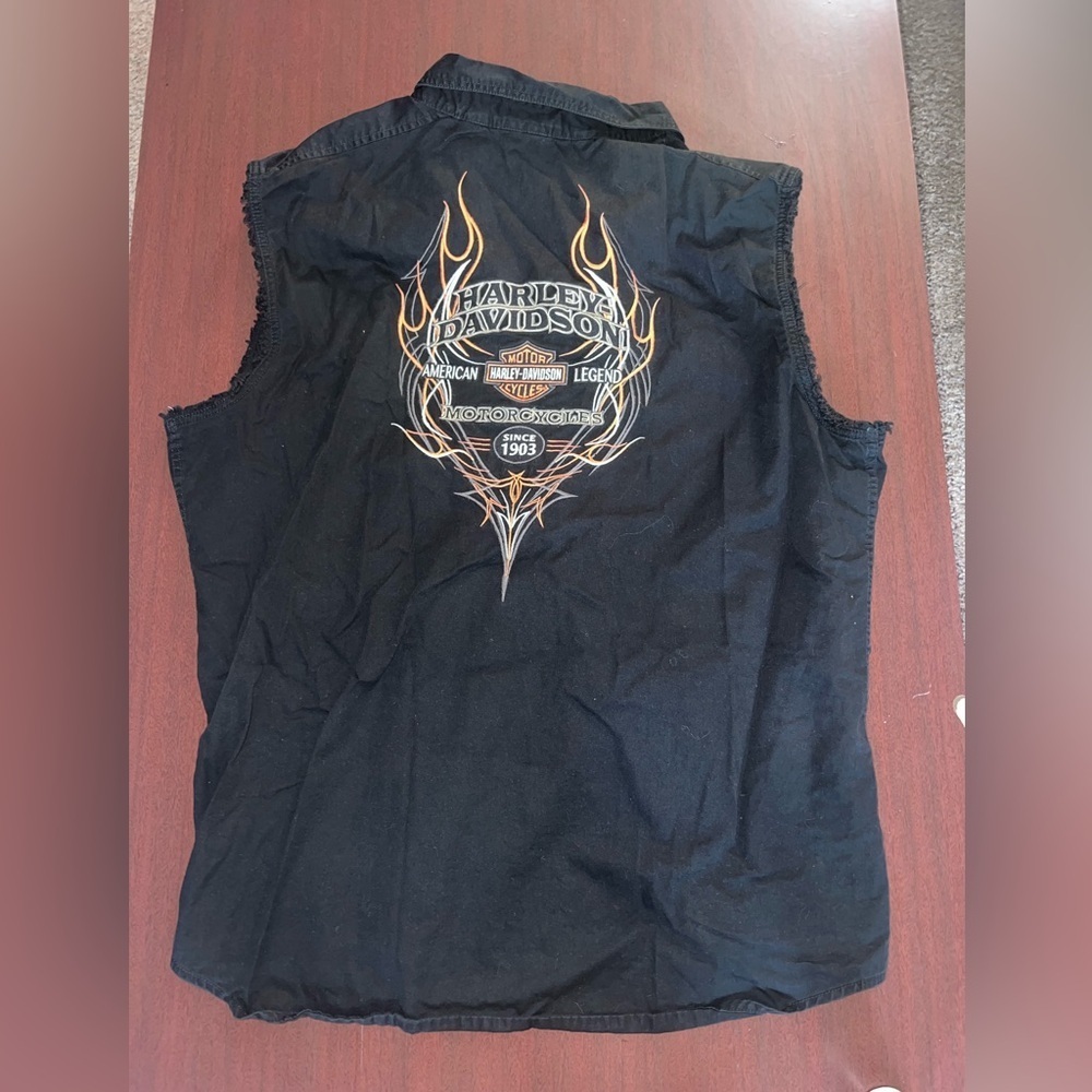 Harley-Davidson Black Sleeveless Vest - Picture 4 of 5